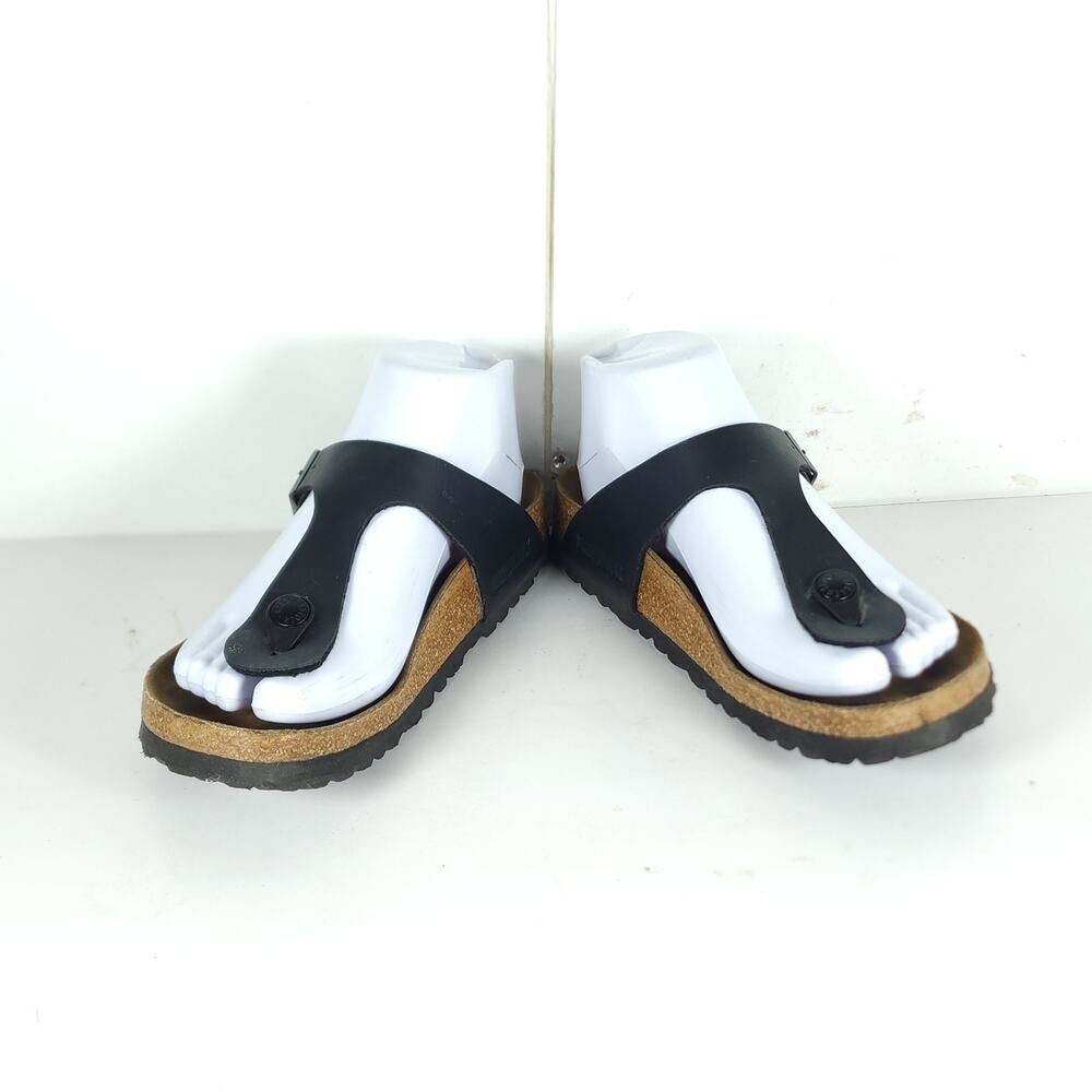 Birkenstock Women's Gizeh EU37 US6 Black Birko-Flor T-strap Thong Sandals - Picture 6 of 16